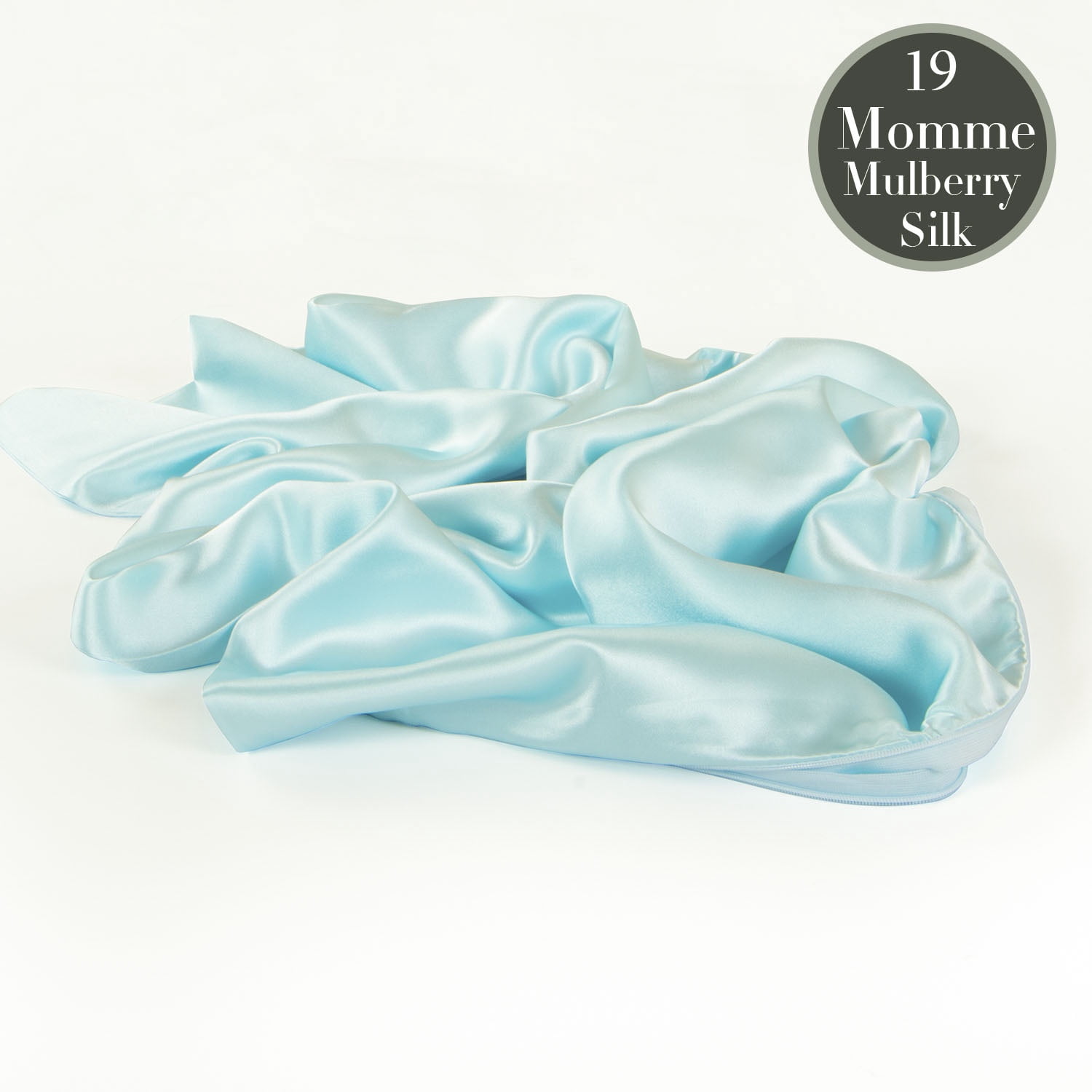 Lorviah 100% Mulberry Silk Pillowcase for Skin and Hair, Queen Size 20"x30", 1 Pack, Aqua Blue