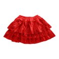thumbnail image 4 of BdTemWBs Girls Sequin Skirt Sparkly Stretchy Glitter High Waisted A-Line Mini Skirts Carnival_Performance Co_stume Multi-Layered Pleated Skirts, 4 of 4