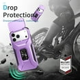 thumbnail image 5 of TECH CIRCLE for iPhone 17 Pro Max TPU+PC Hybrid Armor Case [Slide Camera Cover][Built-in Ring Holder Kickstand] Military Grade Full Body Shockproof Rugged Dual-Layer Protective,Purple, 5 of 8