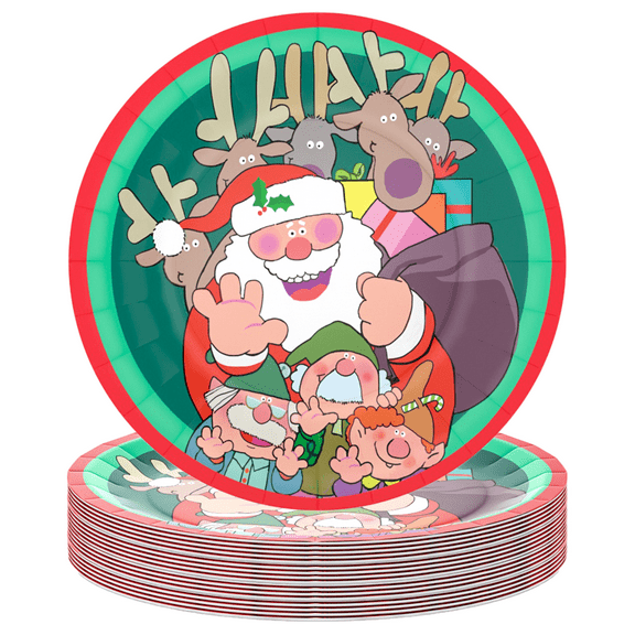 Christmas Paper Plates | 25 9" Holiday Paper Plates | Disposable Paper Plates |