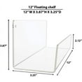 Source One Premium Clear Floating Wall Mount Shelves Perfect for Books