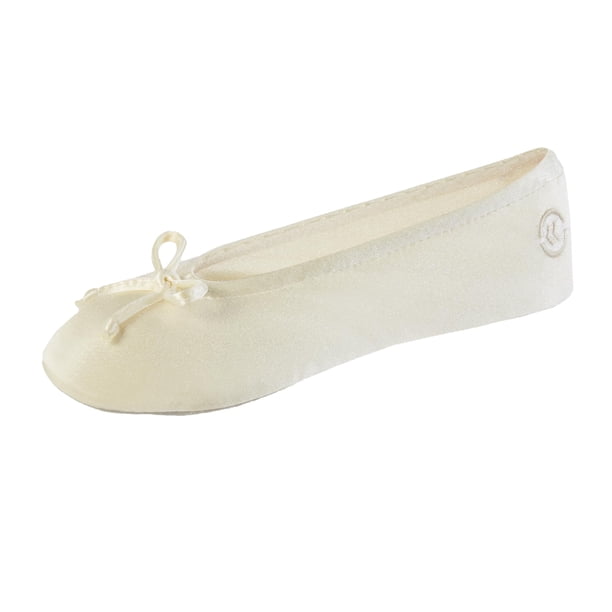 Zapatillas de bailarina isotoner para mujer, color crema satinado, 6,5-7,5