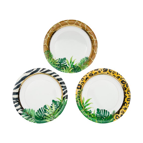 Safari Print Dinner Plates, Party Supplies, Birthday, 8 Pieces
