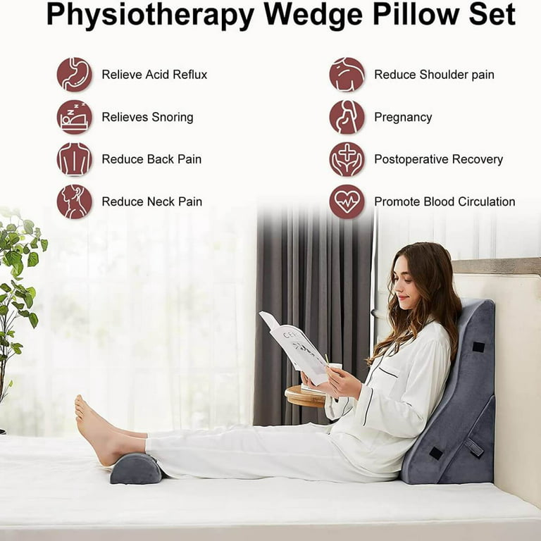 Wedge Pillow Adjustable Leg Bolster for Snoring Post Back Support
