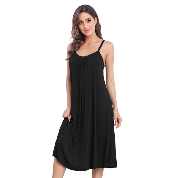 Women's Modal Loose V Neck Nightgown Nursing Sleeveless Nightdress