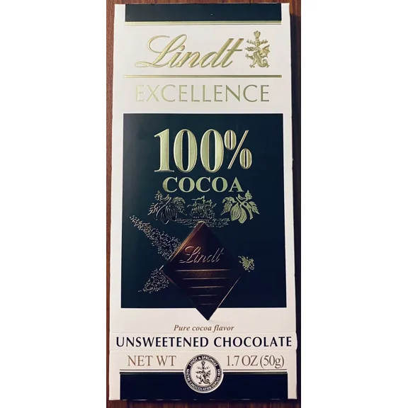 Lindt Unsweetened Dark Chocolate 100% Cocoa EXCELLENCE Bar 1.7 oz 1 Bar