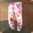 thumbnail image 2 of Mepaouo Joggers Pants for Men Valentines Day Heart Running Sweatpants Drawstring Trousers(Red,S), 2 of 3