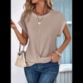 thumbnail image 4 of Camisetas para Mujer, Camisetas Lisas con Mangas Murciélago y Dobladillo Cruzado, Camisetas Casuales, Camisetas Ajustadas Modernas, Color Albaricoque L, 4 of 7