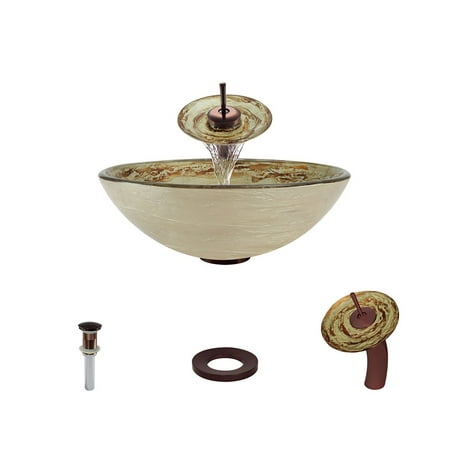 Mr Direct 631 Foil Undertone Glass Vessel Sink With Oil Rubbed Bronze Vessel Faucet Sink Ring And Vessel Pop Up Drain