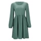 thumbnail image 4 of Vestido de punto de cuello redondo para mujer - Vestido informal de color liso con bolsillos y corte en A, 4 of 5