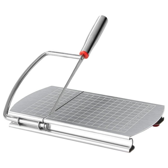 Butter Cutting Machine, Ongmies Cheese Slicer Multipurpose Cheese Cutter Stainless Cheese Slicers for Block Cheese Butter Sausages Fruits Kitchen Gadget Cheese Cutting Board, Silver