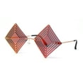thumbnail image 2 of Color Mirror Hypnotist Diamond Kite Die Cut Hippie Square Sunglasses Gold Red Mirror, 2 of 4