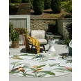 thumbnail image 3 of Unique Loom Outdoor Botanical Collection Area Rug - Chanticleer (3' 1" Round Multi/Blue), 3 of 7