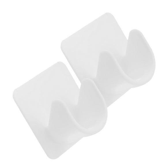 AURARMLET Nail-Free Curtain Rod Holders 2Pcs White Plastic Quick Peel and Stick