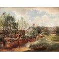 thumbnail image 2 of Jozsef von Molnar 24x19 Gold Ornate Framed and Double Matted Museum Art Print Titled - A Summer Day by the River, 2 of 4