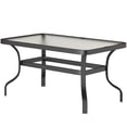 thumbnail image 1 of 37" Outdoor Patio Coffee Table with 1.4" Ripple Tempered Glass Top and Rust-Resistant Metal Frame, Black Rectangular Garden Table for Patio, Conservatory, and Backyard Spaces, 1 of 7