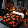 thumbnail image 3 of Homewish Cartoon Pumpkin Lantern Twin Sheets, Funny Halloween Bedding, Black Orange, 3-Piece (1 Flat Sheet, 1 Fitted Sheet and 1 Pillowcase), 3 of 6