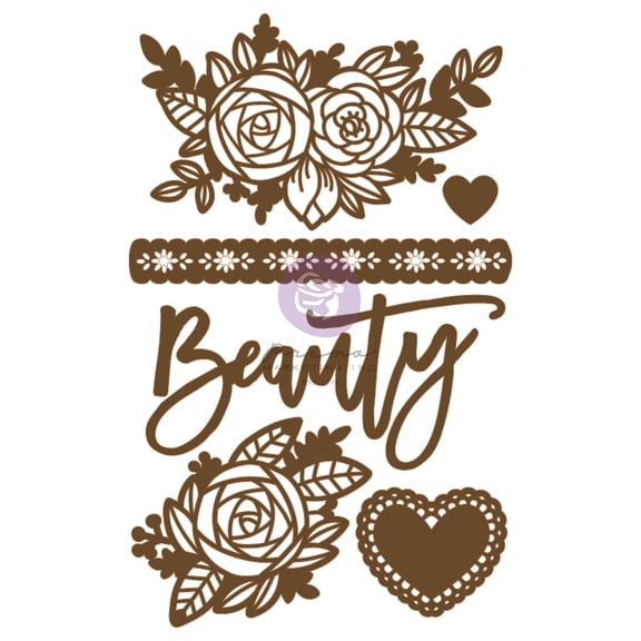 Prima Marketing Laser Cut Chipboard-Beauty Arises, 6/Pkg