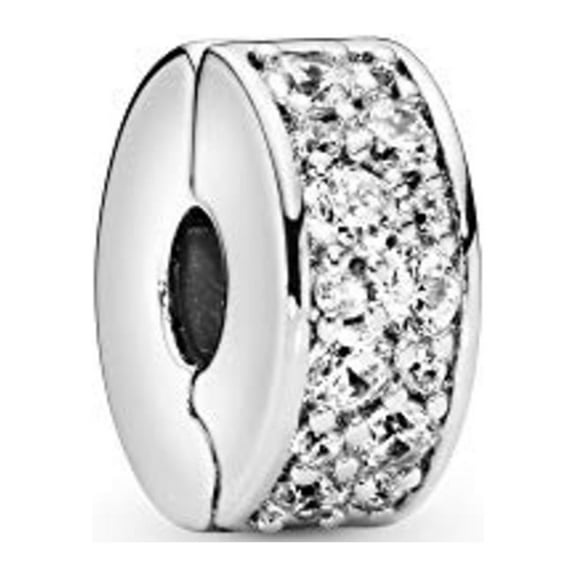 Pandora Sterling Silver Clip Charm with Cubic Zirconia