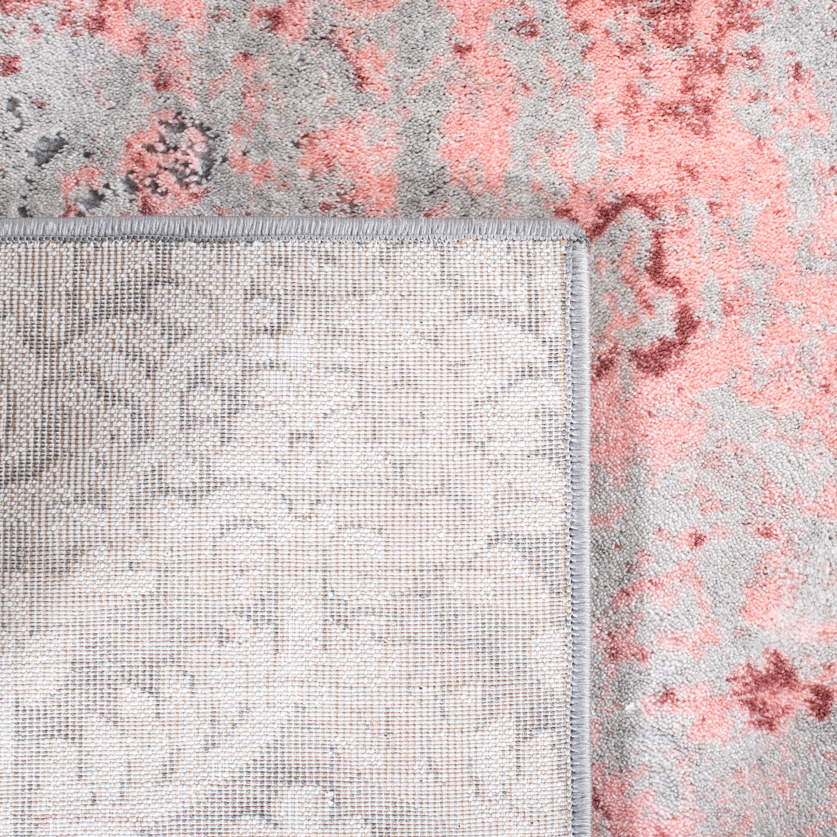 SAFAVIEH Meadow Derbhile Medallion Area Rug, Light Grey/Pink, 4' x 6'