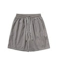 thumbnail image 2 of DDAPJ pyju Mens Solid Drawstring Shorts Elastic Waist Comfy Casual Athletic Shorts Breathable Lightweight Summer Beach Wide Leg Shorts with Pockets Gray XL, 2 of 4