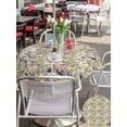 thumbnail image 6 of Outdoor Tablecloth with Umbrella Hole Zipper Vintage Flowers Round Tablecloth 54" Waterproof Table Cloth Spring Yellow Floral Country Leaves Blue Birds Patio Table Cover Tablecloths for Picnic, 6 of 8