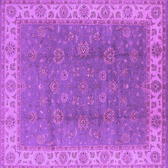 Ahgly Company Indoor Square Oriental Purple Traditional Area Rugs, 4' Square