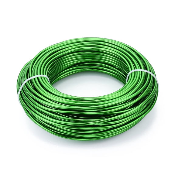 Round Anodized Aluminum Wire Bendable Metal Craft Wire for DIY Jewelry Craft Making Green 9 Gauge 3.0mm 25m/500g(82 Feet/500g)