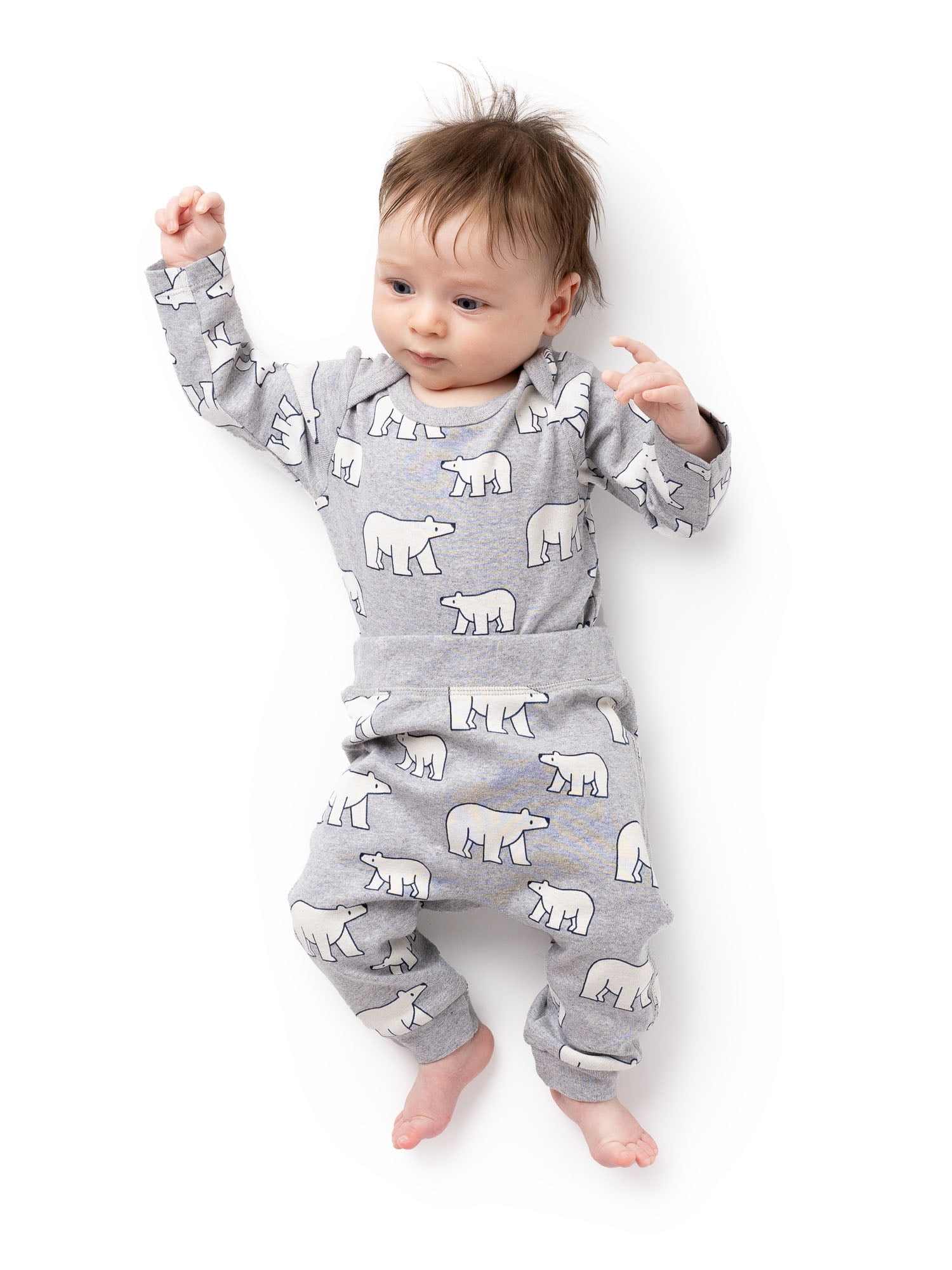 M+A by Monica + Andy Organic Cotton Baby Gender Neutral First Moves Bodysuit + Groove Pant Set, Sizes Newborn -18 Months