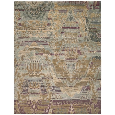 Nourison Dune DUN01 Area Rug Grey/Blue 5'6" x 8' 6' x 9' Grey,Blue
