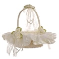 thumbnail image 5 of Cesta de encaje para niña de las flores, ideal para decoración de bodas y fiestas (blanco leche), 5 of 5