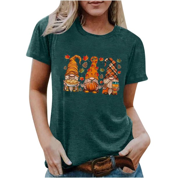 Fiudx Ofertas Flash Artículos En Oferta Camiseta Estampada a La Moda para Mujer, Blusa de Manga Corta, Tops Informales con Cuello Redondo