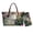Green-Cat Flower, variant on Giraffe Flower Printed Handbag and Wallet Set Waterproof Top Handle Shoulder Purse with Matching Wallet Womens Tote Bag Shoulder Bag Clutch Purse for Ladies, Pink