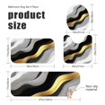 thumbnail image 3 of Black and Gold Marble Pattern Bathroom Rug Set 4 Piece,Includes Contour,Lid Cover,Bath Mat,Non-Slip Extra Soft Absorbent Washable, 3 of 5