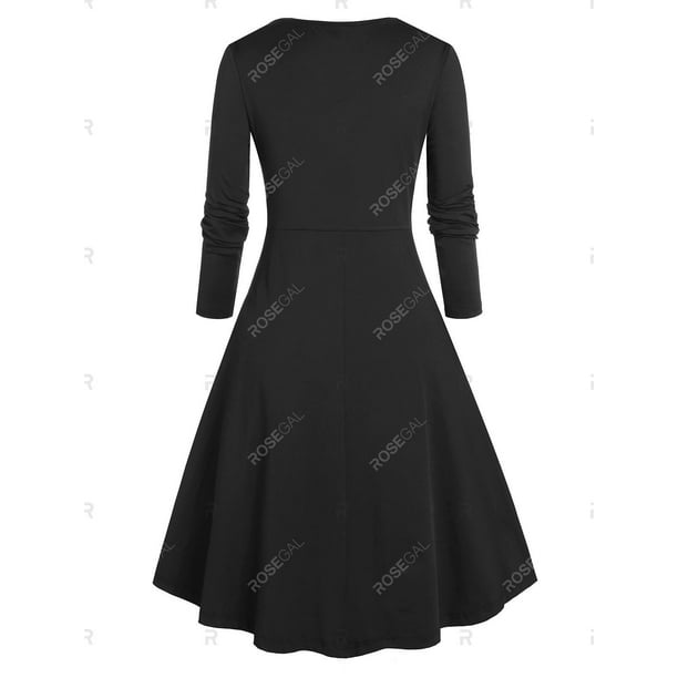 Vestido Campana Talla Extra Recortado Cruzado Rosegal Vestidos