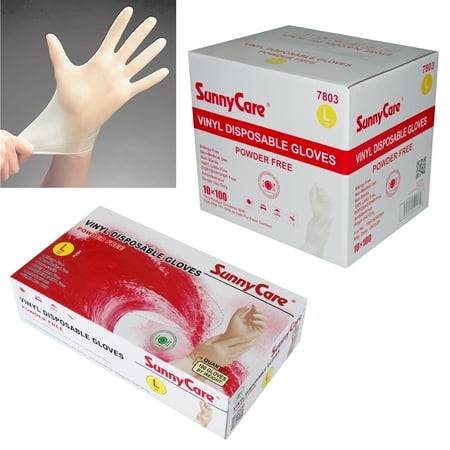 

1000pcs SunnyCare #7803 Vinyl Disposable Gloves Powder Free(Latex Nitrile Free) L