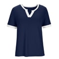 thumbnail image 4 of Ytndtr Womens Short Sleeve T-Shirts Summer Tops Casual Soft Tunic V Neck Basic Workout Clothes Spring Fashion Outfits, 4 of 7