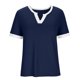 thumbnail image 2 of TaTaai Women's Summer V-Neck Top, Lightweight Cotton, Relaxed Fit, Short Sleeve, Breathable, Casual Daily Outings Multi-Color Gift, 2 of 7