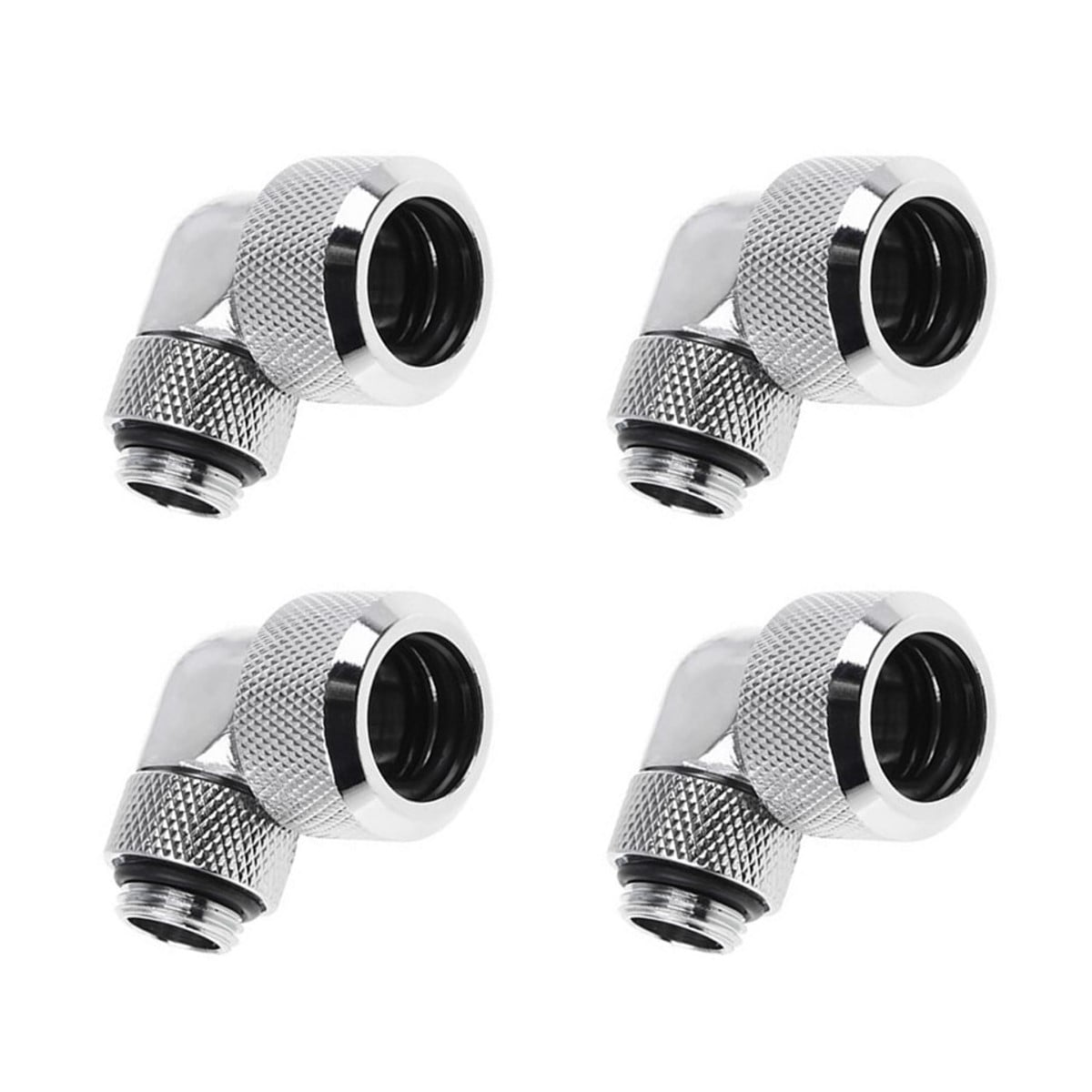 4-Pack 90° Rotary 16mm OD for Use with Alphacool Rigid Tubing Only Deep Black Alphacool Eiszapfen G1/4 HardTube Compression Fitting