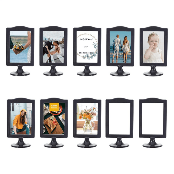 Double Sided Standing Picture Frames 4 X 6 Inch Pedestal Photo Frame Plastic Self for Table,10 Pack