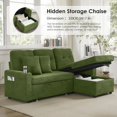 thumbnail image 6 of AISWORD 82" 3 in 1 Convertible Sectional Sofa, Small L Shaped Couch with USB Port for Living Room, Towel Fabric, Green, 6 of 6