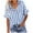*Blue, variant on CENGNIAN No Boundaries Women's Button Down Striped Blouse,Ladies V-Neck Collared Tops,Short Sleeve Breathable Shirt For Women,Blue,Size XXL