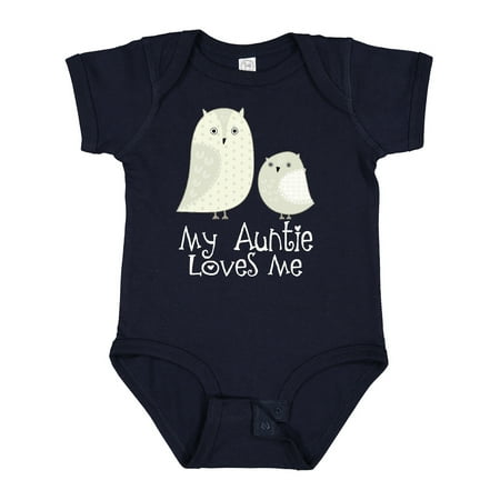 

Inktastic My Auntie Loves Me Owl Gift Baby Boy or Baby Girl Bodysuit