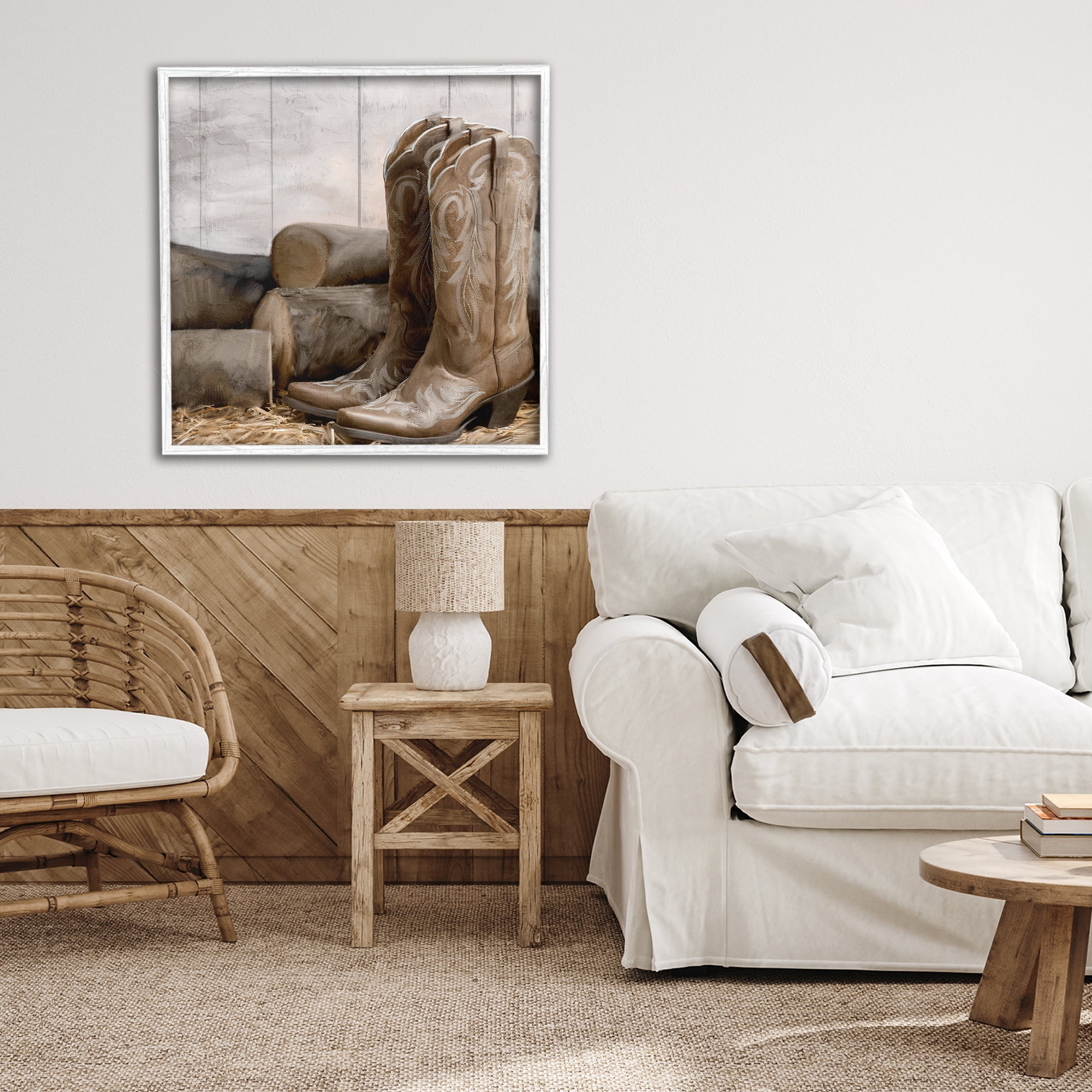 Stupell Industries Kick Off Your Boots White Framed Giclee Art, design by Kim Allen
