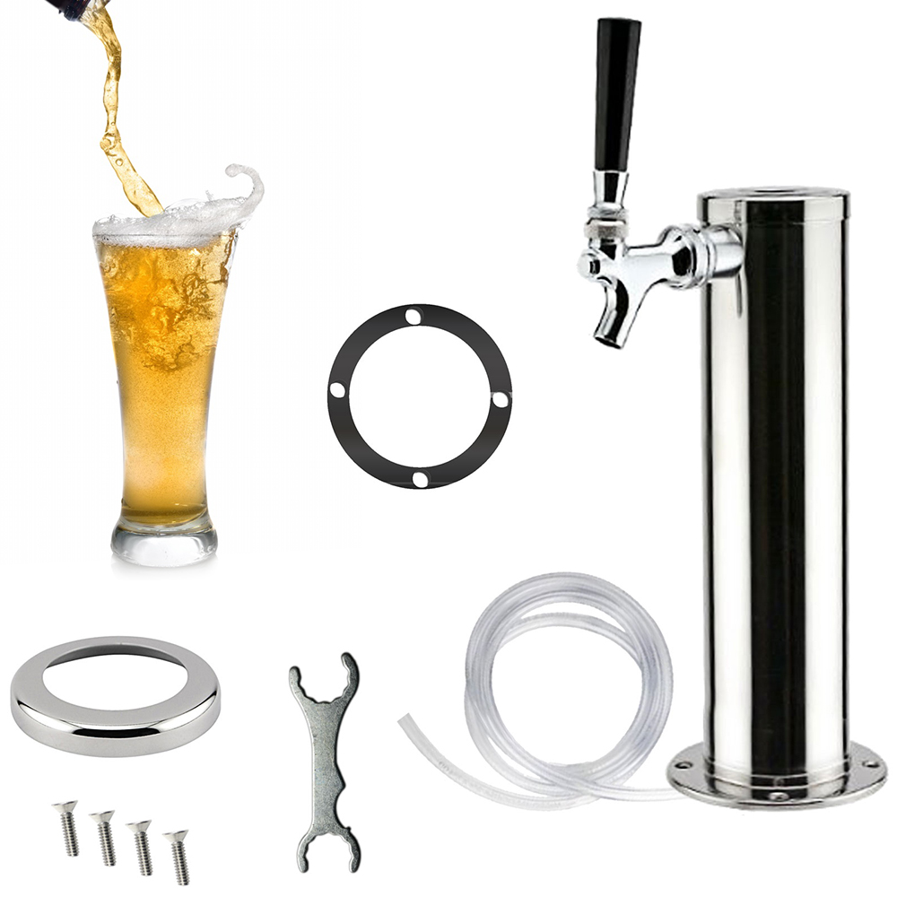 Miumaeov Beer Tower Dispenser Beer Faucet Draft Beer Tower Tap Dispenser Stainless Steel Beer Tap for Home Brewing Beer Kegging Bar Party