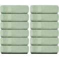 thumbnail image 2 of Superior Hub Luxury Cotton Washcloths 13x13 Inch - 650 GSM Turkish Cotton | Hotel, Spa, Bathroom Face Towel | 12 Pack, Light Green, 2 of 17