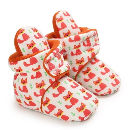 

Baby Girl Boy Shoes Infant Snow Boots Winter Baby Girl Shoes Soft Sole Cartoon Bear Print First Walker Warm Prewalker Newborn Fleece Boots 0-18M