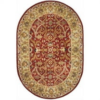 SAFAVIEH Heritage Oslo Traditional Wool Area Rug, Red/Gold, 6' x 6' Round
