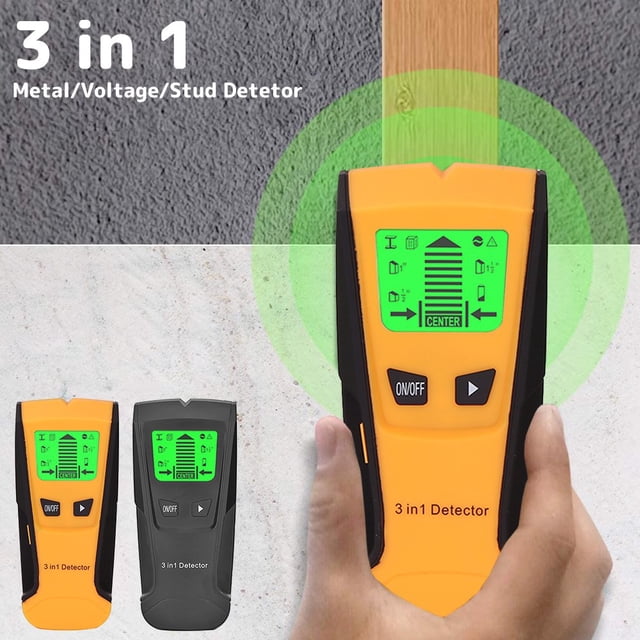 Metal Wood Detector 3 In 1 Stud Finder Lcd Screen Precise Position Stud Sensor Thickness Measuring Instruments Wall Beam Scanner For Wood Ac Wire Metal Studs Joist Detection
