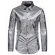 thumbnail image 1 of Blusa y camisa de manga larga con cuello vuelto para hombre, blusa informal de manga larga con botones y cuello vuelto, blusa para hombre, 1 of 8